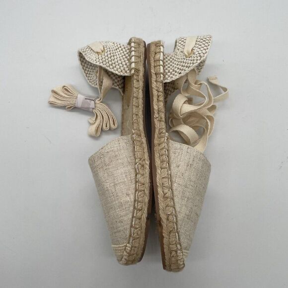 NEW J Crew Shoes Womens Size 6.5 Espadrille Linen Ankle Wrap Flat Summer Casual - Picture 5 of 10